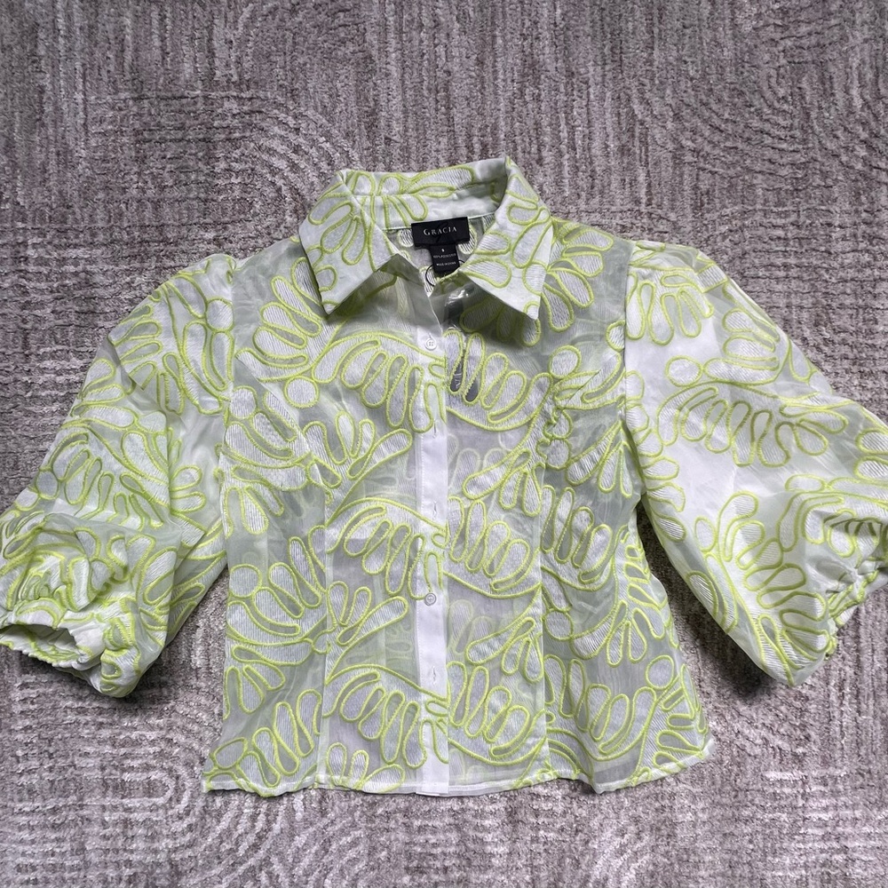 Women’s Green Embroidered Shirt
